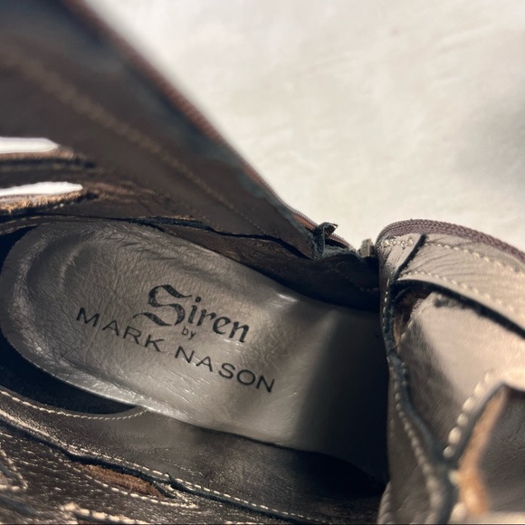 SIREN by MARK NASON Brown Leather Cutout Ankle Boots - Picture 7 of 10